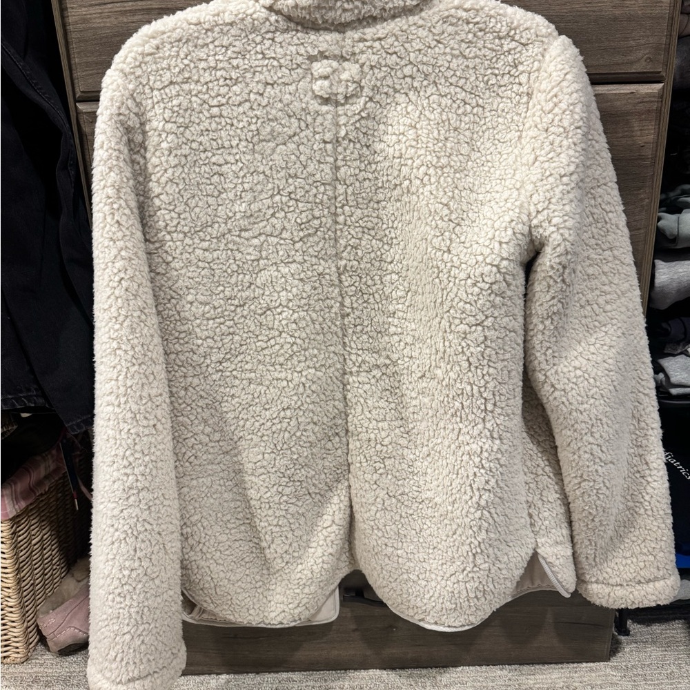 Abercombie Cream Teddy Sherpa Jacket - Picture 5 of 6